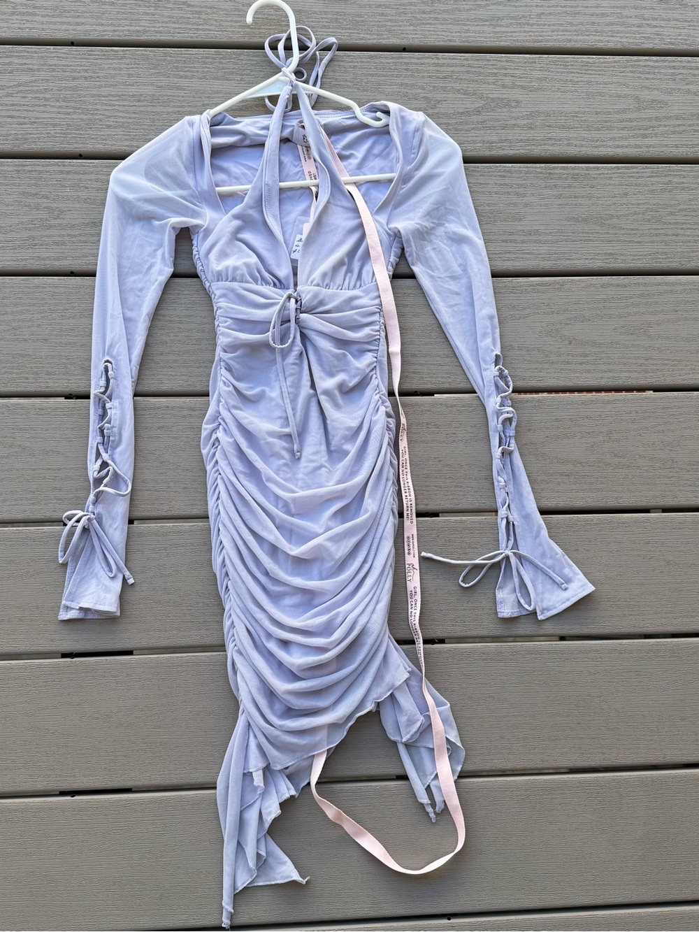 NWT Oh Polly Lilac Ruched Bodycon Dress Size 0